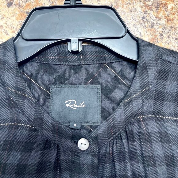 Rails Eloise‎ Long Sleeve Top in Onyx Lurex Size S - Picture 13 of 14